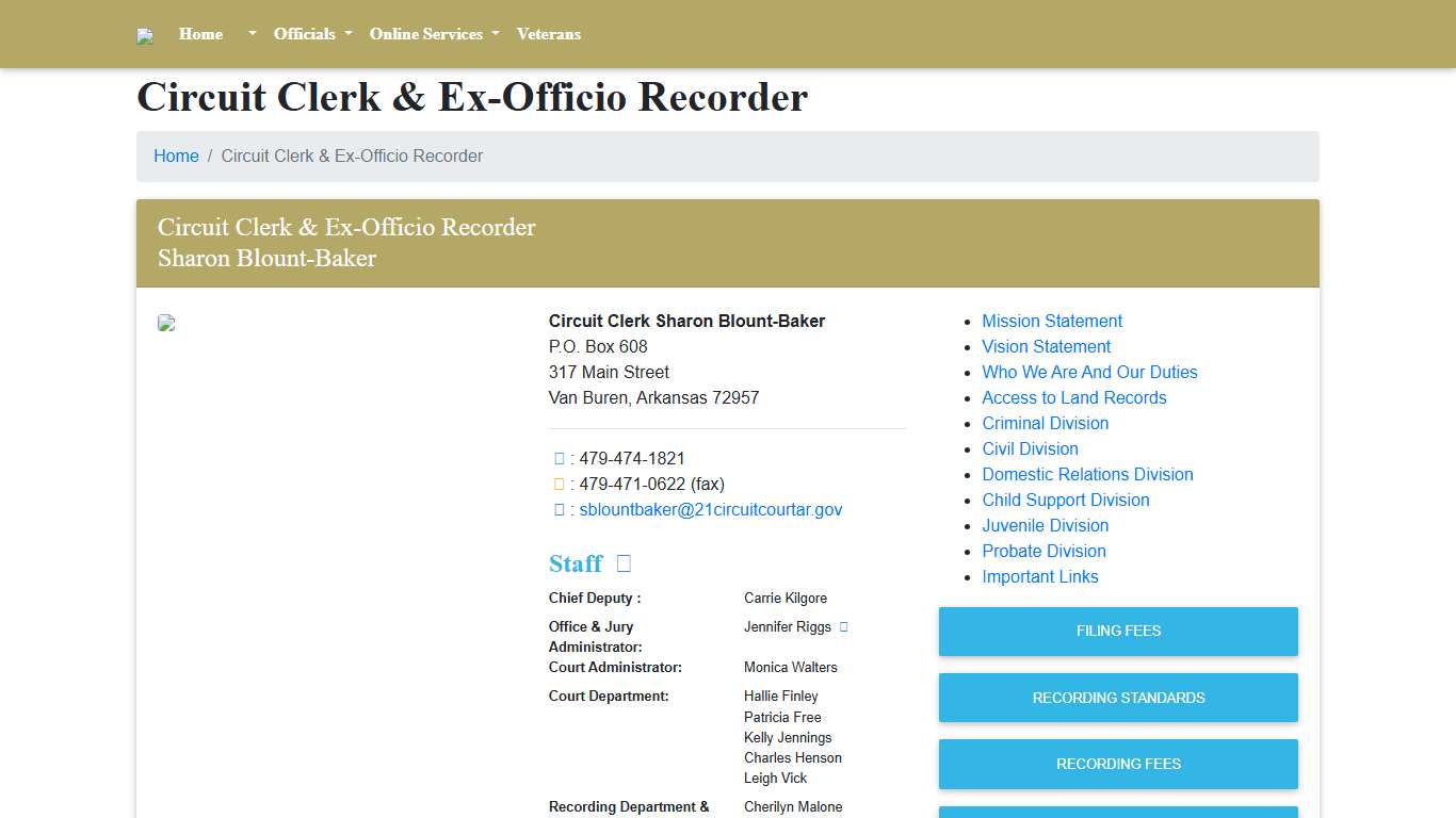 Circuit Clerk & Ex-Officio Recorder - Crawford County, Arkansas